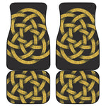Gold Circle Celtic Knot Symbol Print Front and Back Car Floor Mats