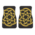 Gold Circle Celtic Knot Symbol Print Front Car Floor Mats