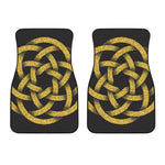 Gold Circle Celtic Knot Symbol Print Front Car Floor Mats