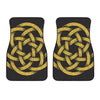 Gold Circle Celtic Knot Symbol Print Front Car Floor Mats