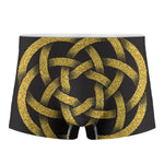 Gold Circle Celtic Knot Symbol Print Men's Boxer Briefs
