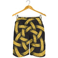 Gold Circle Celtic Knot Symbol Print Men's Shorts