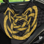Gold Circle Celtic Knot Symbol Print Pet Car Back Seat Cover