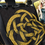 Gold Circle Celtic Knot Symbol Print Pet Car Back Seat Cover