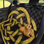 Gold Circle Celtic Knot Symbol Print Pet Car Back Seat Cover