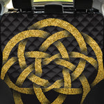Gold Circle Celtic Knot Symbol Print Pet Car Back Seat Cover