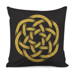 Gold Circle Celtic Knot Symbol Print Pillow Cover