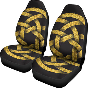 Gold Circle Celtic Knot Symbol Print Universal Fit Car Seat Covers