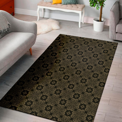 Gold Clover St. Patrick's Day Print Area Rug