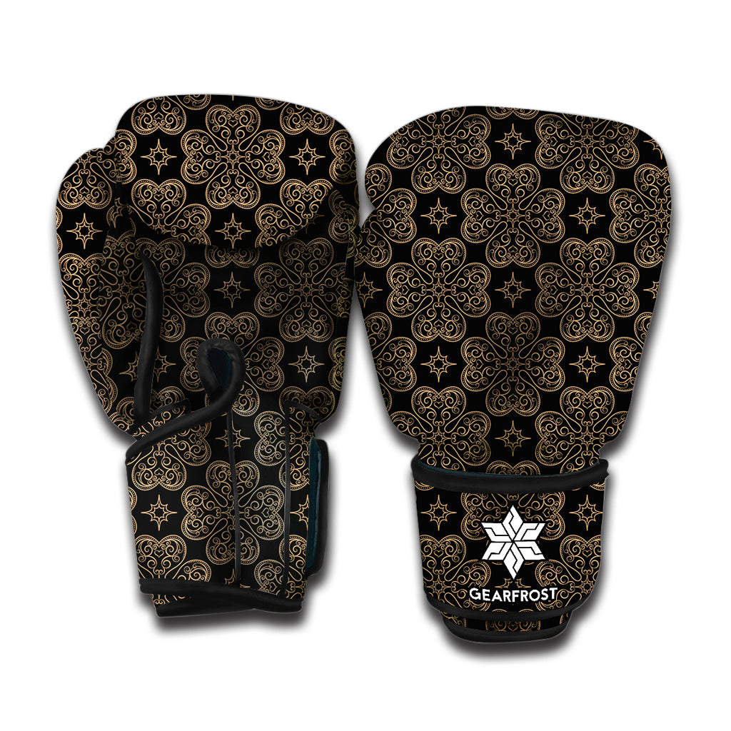 Gold Clover St. Patrick's Day Print Boxing Gloves