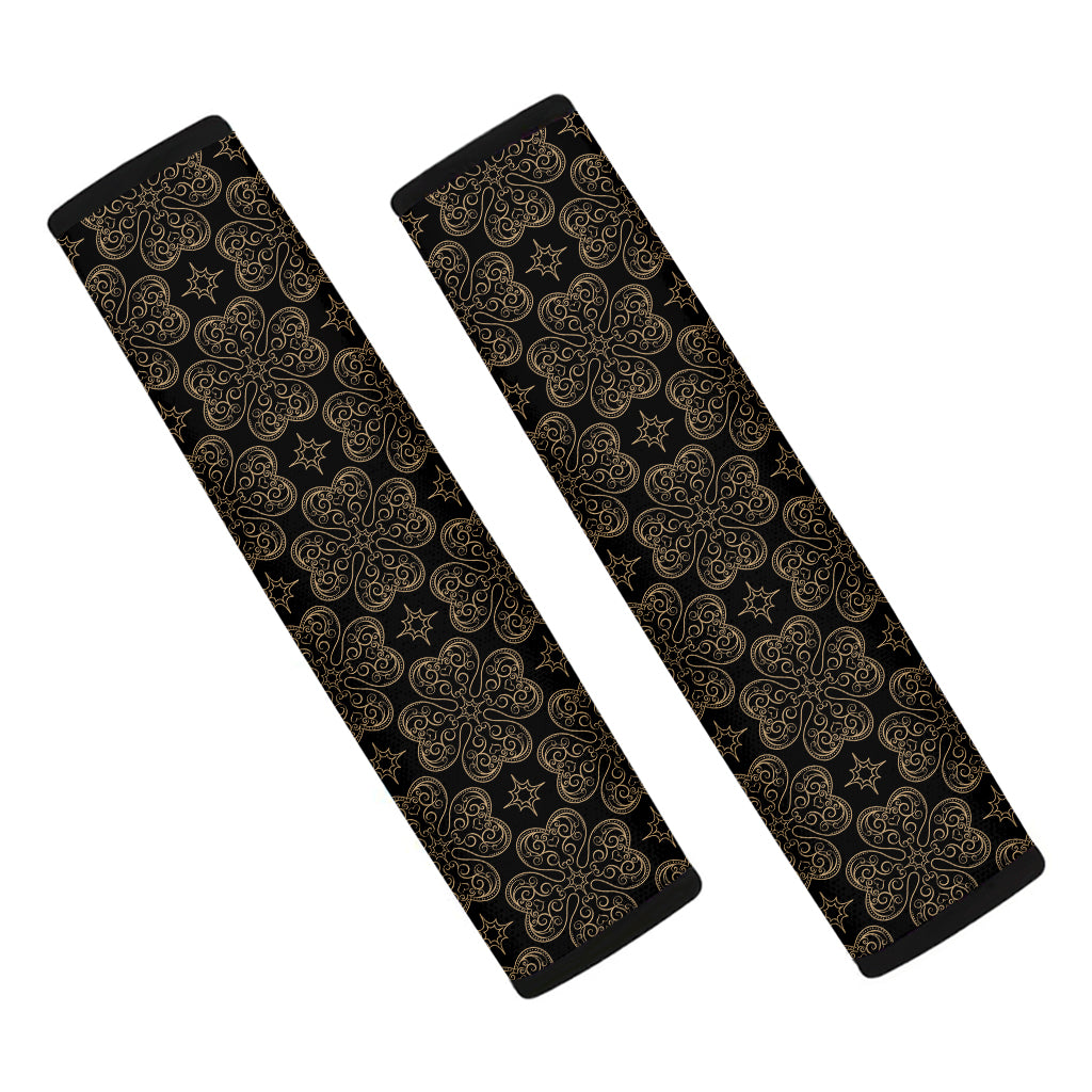 Gold Clover St. Patrick's Day Print Car Seat Belt Covers