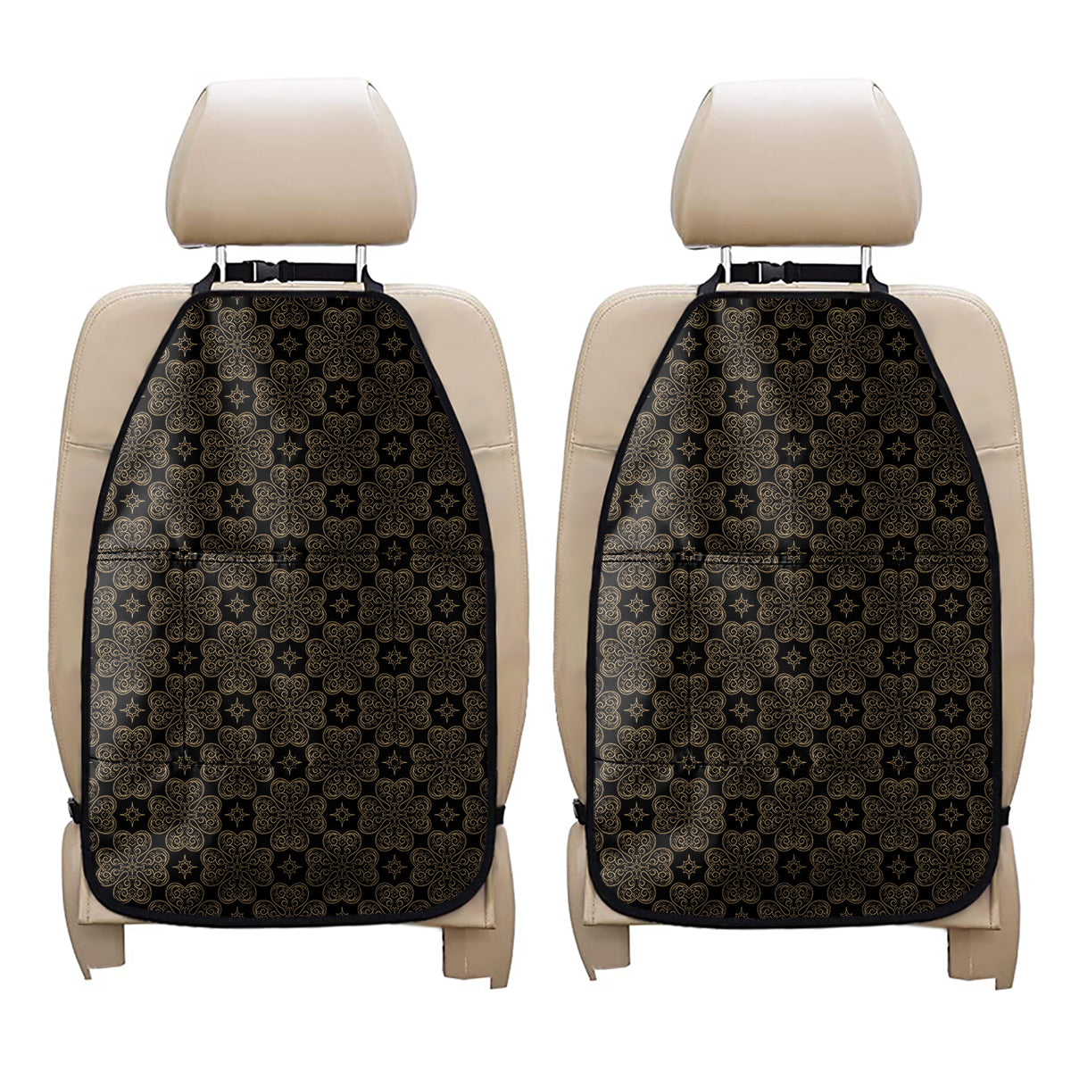 Gold Clover St. Patrick's Day Print Car Seat Organizers