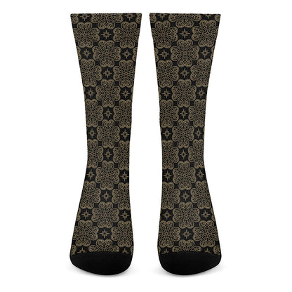 Gold Clover St. Patrick's Day Print Crew Socks