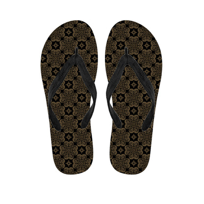 Gold Clover St. Patrick's Day Print Flip Flops