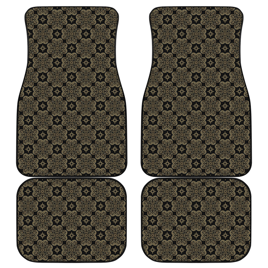 Gold Clover St. Patrick's Day Print Front and Back Car Floor Mats