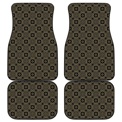 Gold Clover St. Patrick's Day Print Front and Back Car Floor Mats