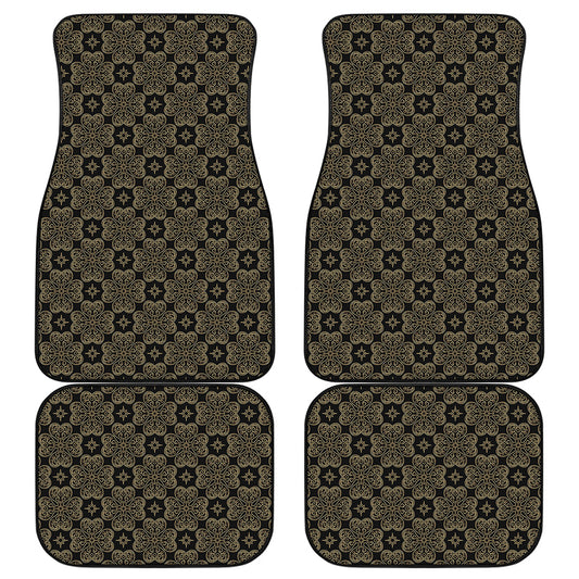 Gold Clover St. Patrick's Day Print Front and Back Car Floor Mats