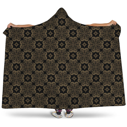 Gold Clover St. Patrick's Day Print Hooded Blanket
