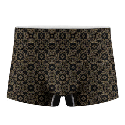 Gold Clover St. Patrick's Day Print Men's Boxer Briefs