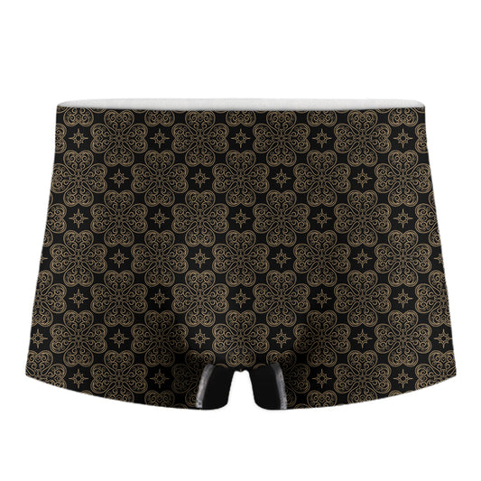 Gold Clover St. Patrick's Day Print Men's Boxer Briefs