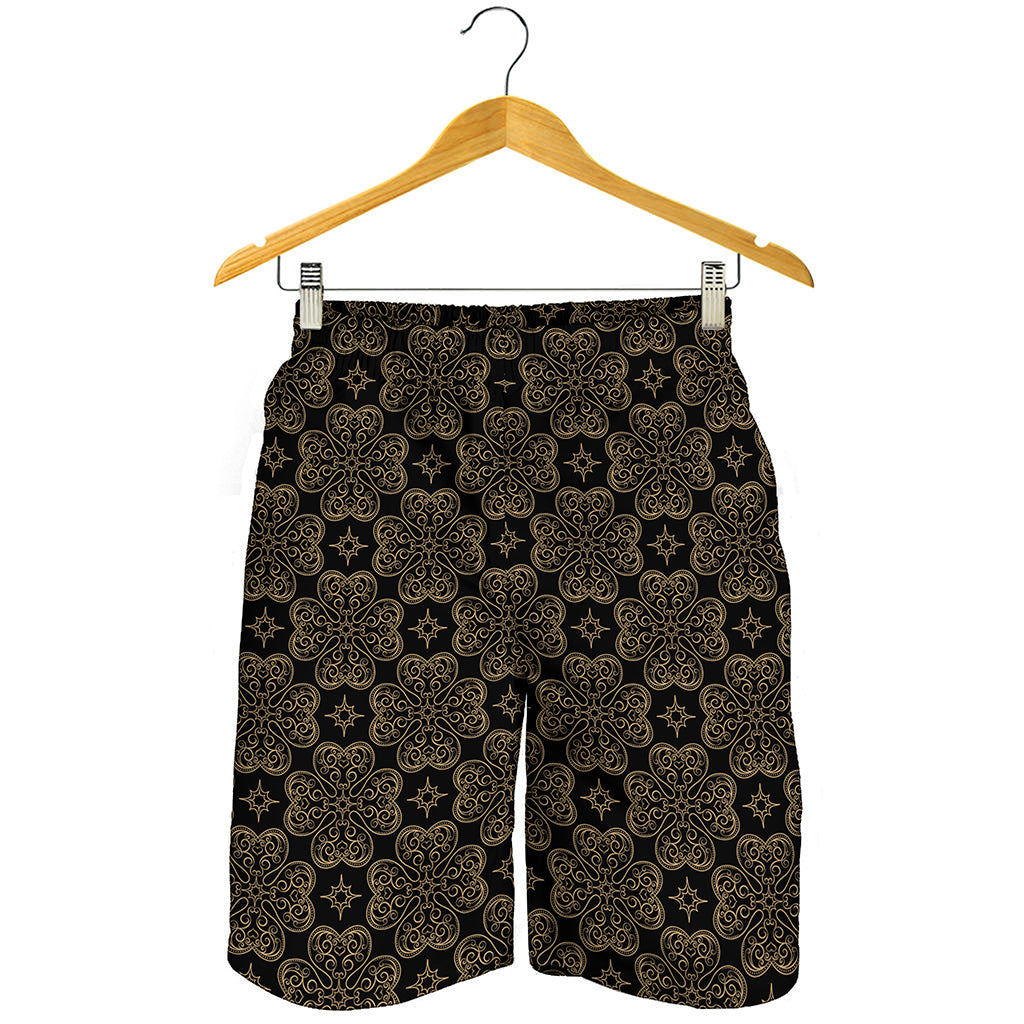Gold Clover St. Patrick's Day Print Men's Shorts