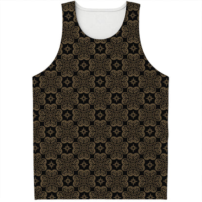 Gold Clover St. Patrick's Day Print Men's Tank Top
