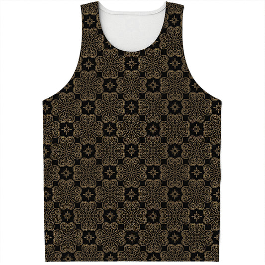 Gold Clover St. Patrick's Day Print Men's Tank Top
