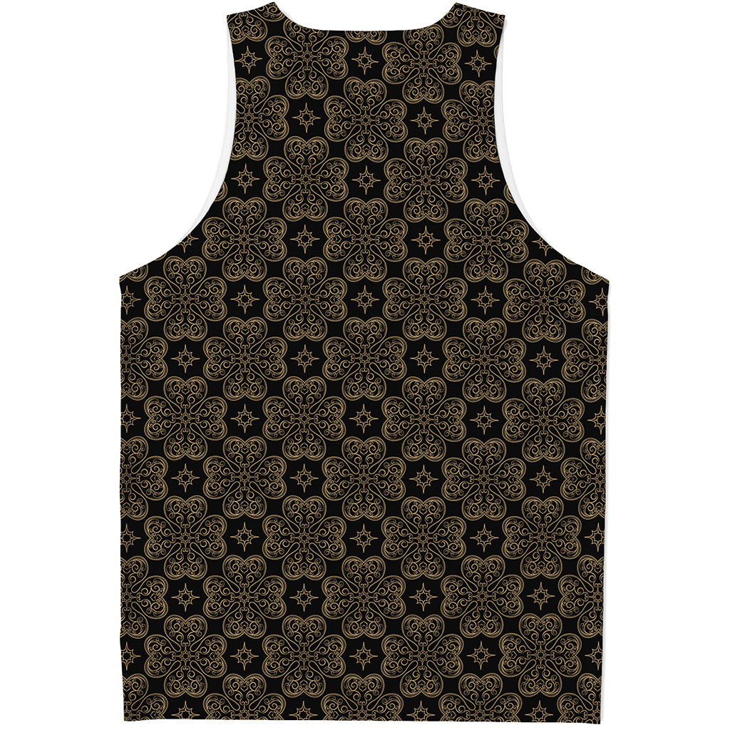 Gold Clover St. Patrick's Day Print Men's Tank Top