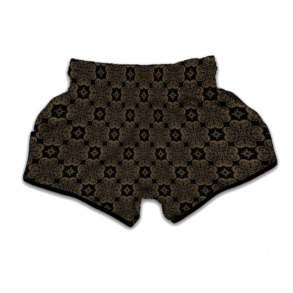Gold Clover St. Patrick's Day Print Muay Thai Boxing Shorts