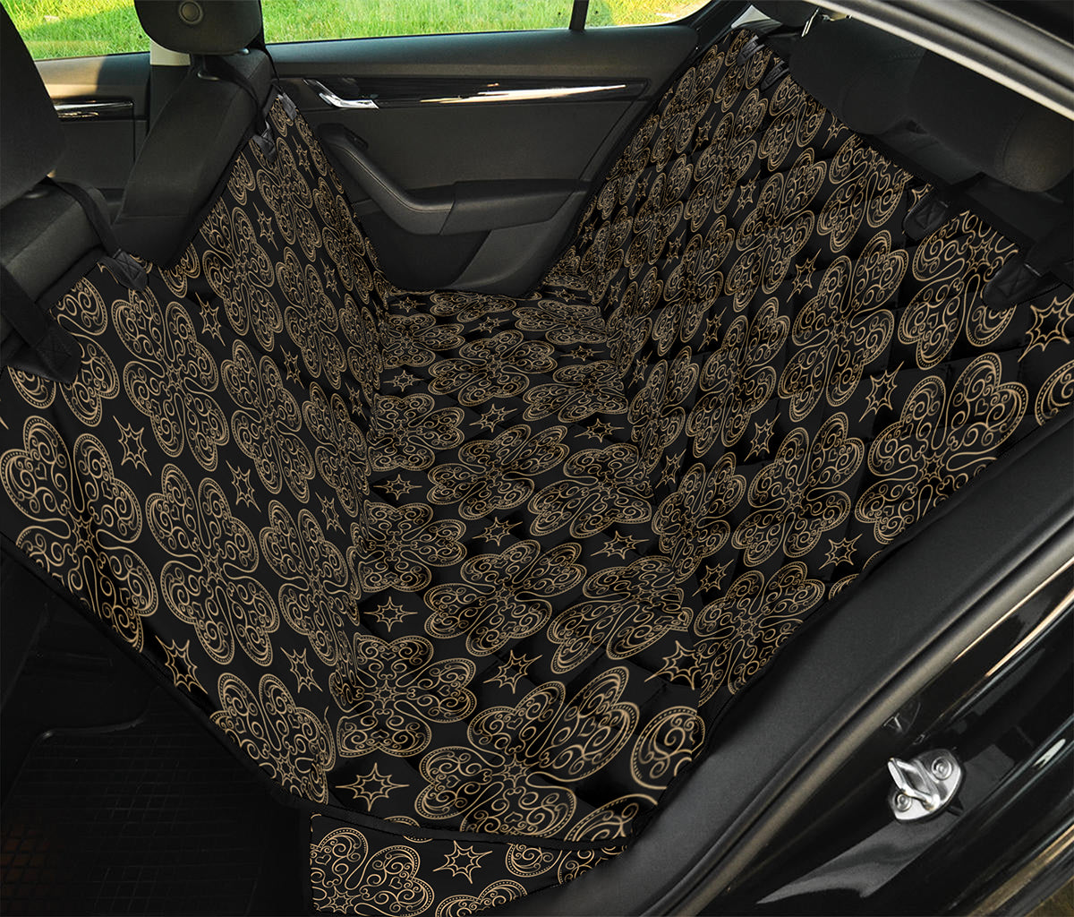 Gold Clover St. Patrick's Day Print Pet Car Back Seat Cover