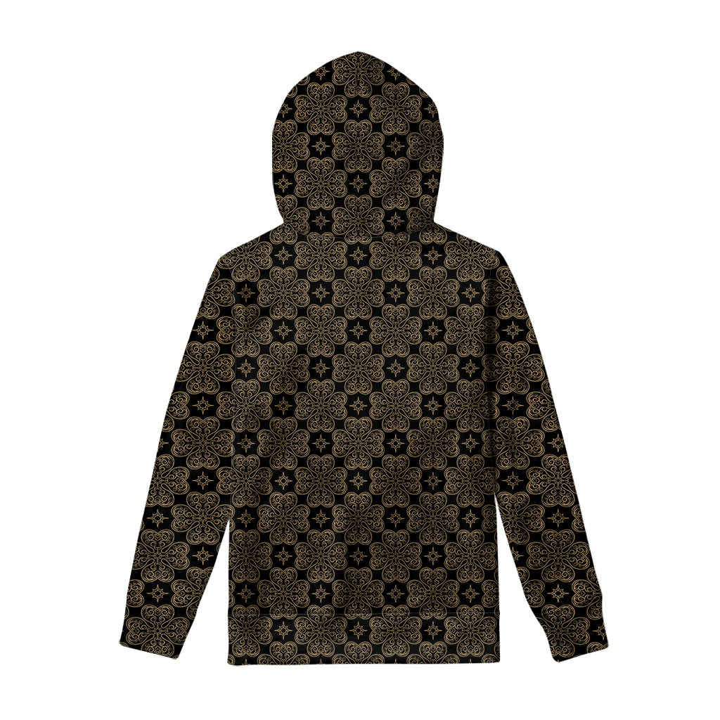 Gold Clover St. Patrick's Day Print Pullover Hoodie