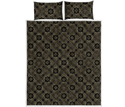 Gold Clover St. Patrick's Day Print Quilt Bed Set