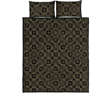 Gold Clover St. Patrick's Day Print Quilt Bed Set