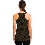 Gold Clover St. Patrick's Day Print Women's Racerback Tank Top