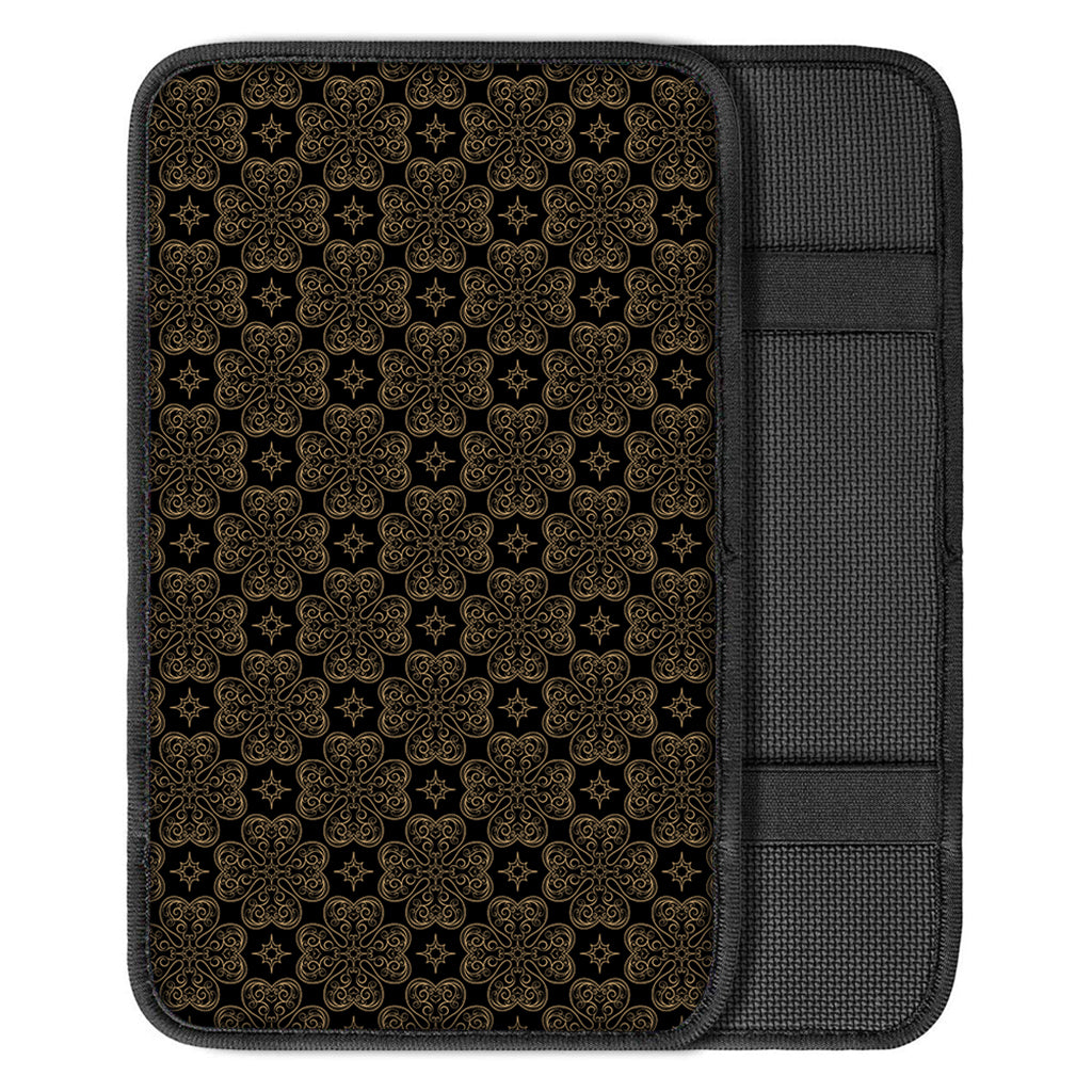 Gold Clover St. Patrick's Day Print Car Center Console Cover