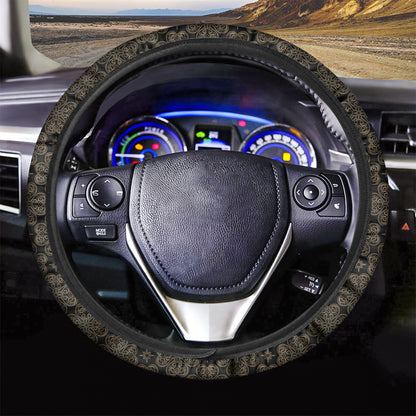 Gold Clover St. Patrick's Day Print Car Steering Wheel Cover