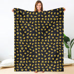 Gold Crown Pattern Print Blanket