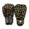 Gold Crown Pattern Print Boxing Gloves