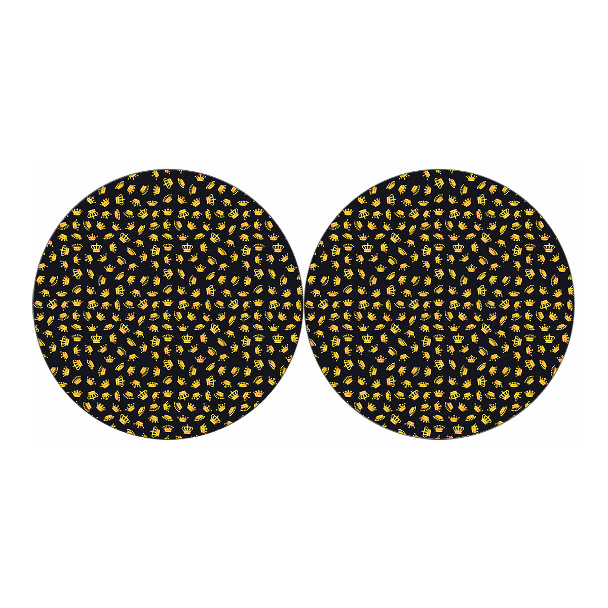 Gold Crown Pattern Print Car Coasters