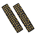 Gold Crown Pattern Print Car Seat Belt Covers