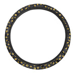 Gold Crown Pattern Print Car Steering Wheel Cover