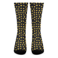 Gold Crown Pattern Print Crew Socks