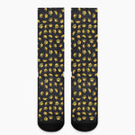 Gold Crown Pattern Print Crew Socks