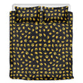 Gold Crown Pattern Print Duvet Cover Bedding Set