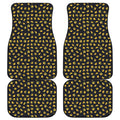 Gold Crown Pattern Print Front and Back Car Floor Mats