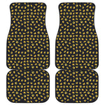 Gold Crown Pattern Print Front and Back Car Floor Mats