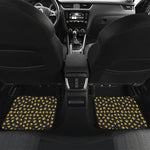 Gold Crown Pattern Print Front and Back Car Floor Mats