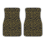 Gold Crown Pattern Print Front Car Floor Mats