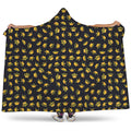Gold Crown Pattern Print Hooded Blanket