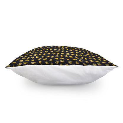 Gold Crown Pattern Print Pillow Cover